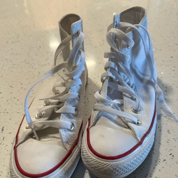 White Converse High-Top Sneakers - Picture 2 of 5
